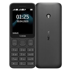 Nokia 125 Black, 2.4 , TFT, 240 x 320 p hinta ja tiedot | Matkapuhelimet | hobbyhall.fi
