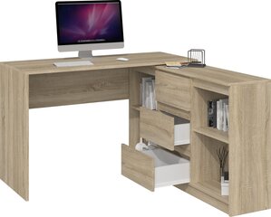 Kirjoituspöytä NORE Plus 2D3S, tammen värinen hinta ja tiedot | Tietokonepöydät ja työpöydät | hobbyhall.fi