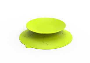 Kiinnitettävä kuppi ja lautanen KidsMe Stay-in-Place, Lime, alkaen 9kk +, 1kpl hinta ja tiedot | Vauvan ja lasten astiat | hobbyhall.fi