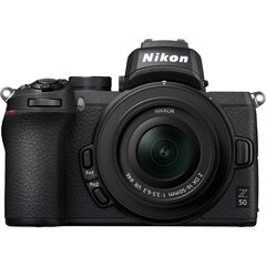 Nikon Z50 + NIKKOR Z DX 16-50mm f / 3.5-6.3 VR + FTZ-kiinnityssovitin hinta ja tiedot | Kamerat | hobbyhall.fi